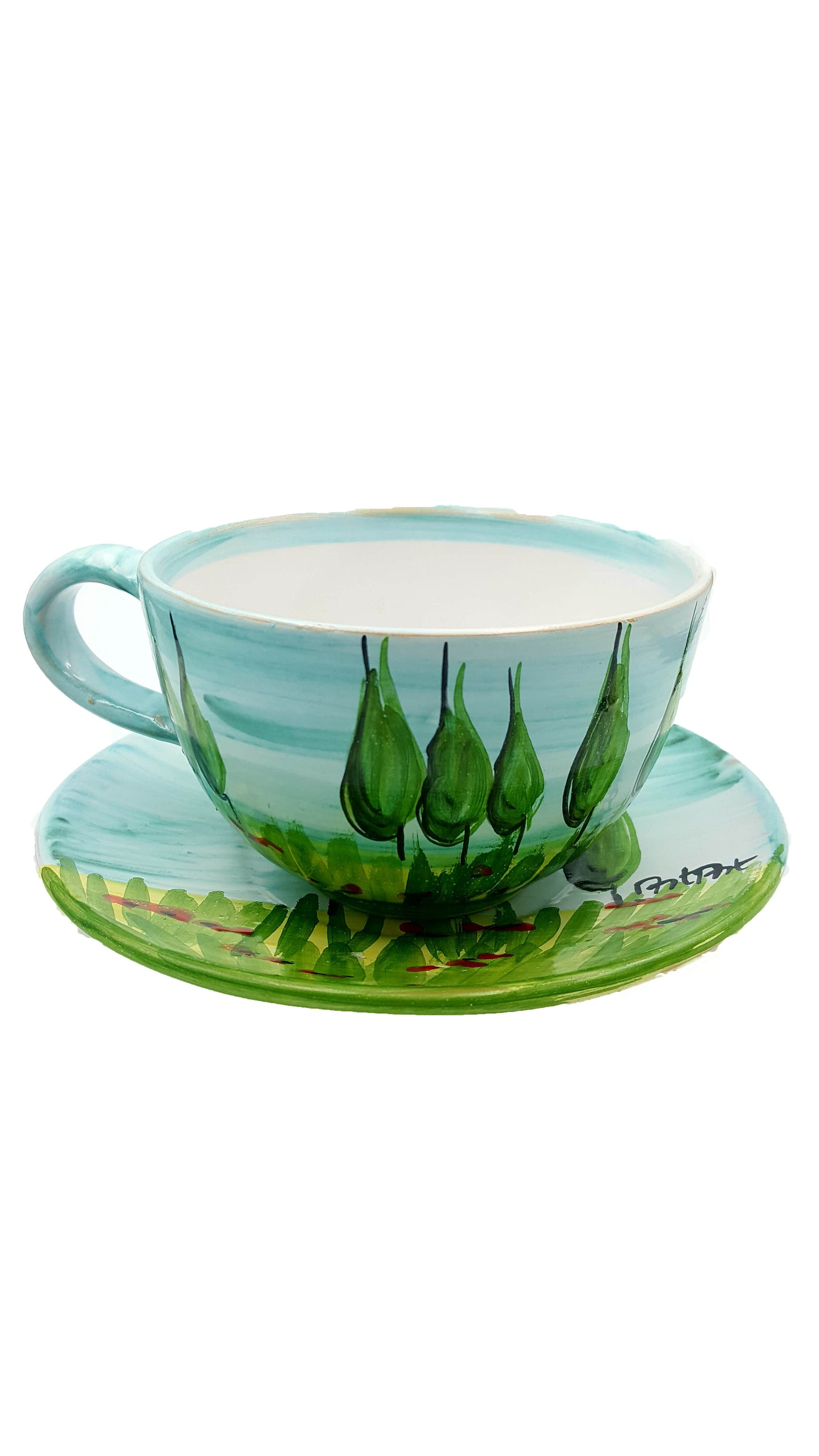 Milk cup with saucer